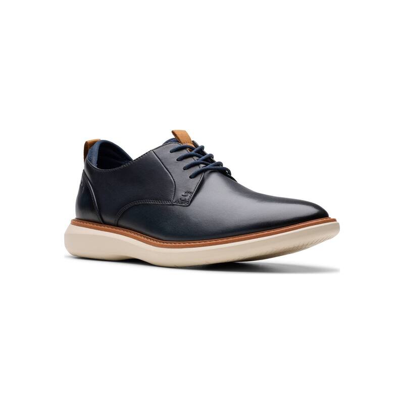 クラークス メンズ シューズ オックスフォード レザー Clarks Brantin Plain Men's Leather Casual Shoes Blue ブルー