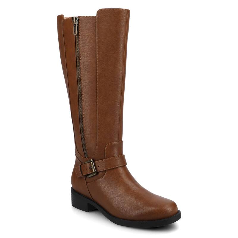 ジャーニー レディース シューズ ブーツ・レインブーツ Journee Yasmina Women's Buckle Detail Knee-High Boots Brown ブラウン