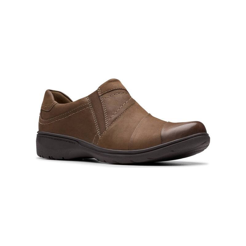 クラークス レディース シューズ スリッポン・ローファー Clarks Carleigh Abby Women\u0027s Nubuck Slip-On Casual Shoes Mushroom Nubuck ローファー-レディース靴