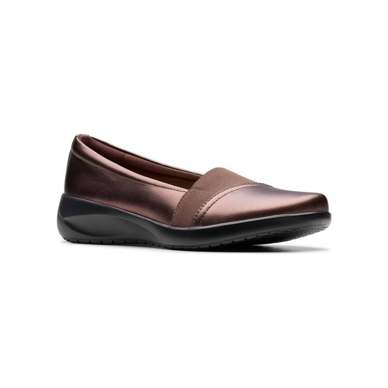 クラークス レディース シューズ スリッポン・ローファー Clarks Kaetlyn Rhea Women's Casual Slip-On Shoes Bronze Metallic メタリック