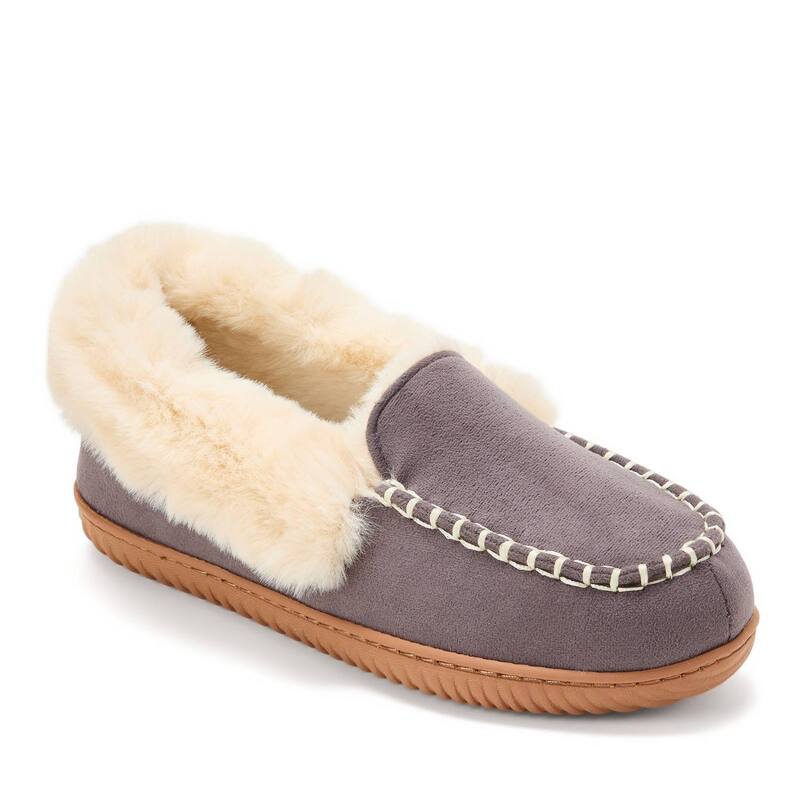 ディアフォームズ レディース シューズ サンダル Dearfoams Ryland Cabin Women's Moc Toe Slip-On Slippers Pavement|ReVida 店