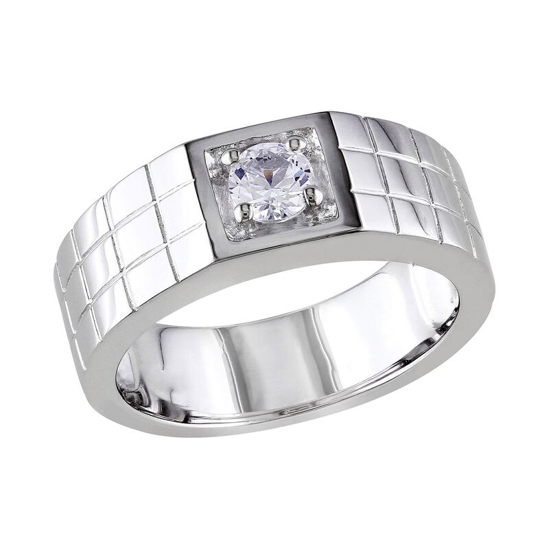ステラ グレース メンズ アクセサリー リング Stella Grace Sterling Silver Lab-Created White Sapphire Men's Ring Silvertone ホワイト