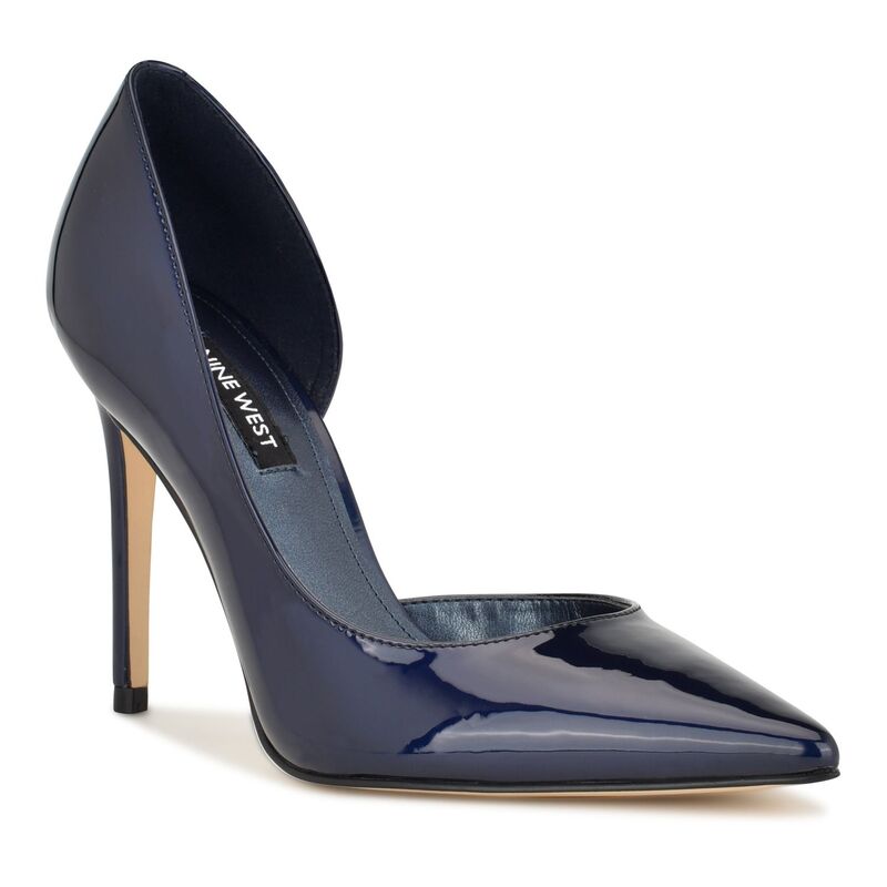 ナインウェスト レディース シューズ パンプス 踵 Nine West Folowe Women\u0027s Higheels Dark Blue Patent 青み