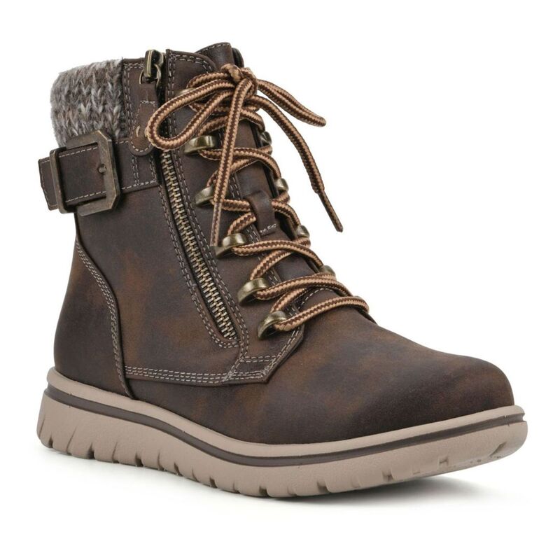 クリフバイホワイトマウンテン レディース シューズ ブーツ・レインブーツ アンクル Cliffs by White Mountain Hearten Women Hiker Ankle Boots Brown Fabric ブラウン