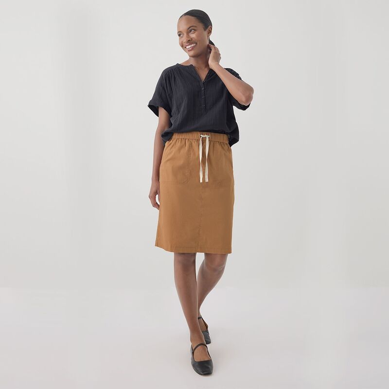 パクト レディース ボトムスカート コットン Pact Daily Twill Skirt Made With Cotton Camel キャメル