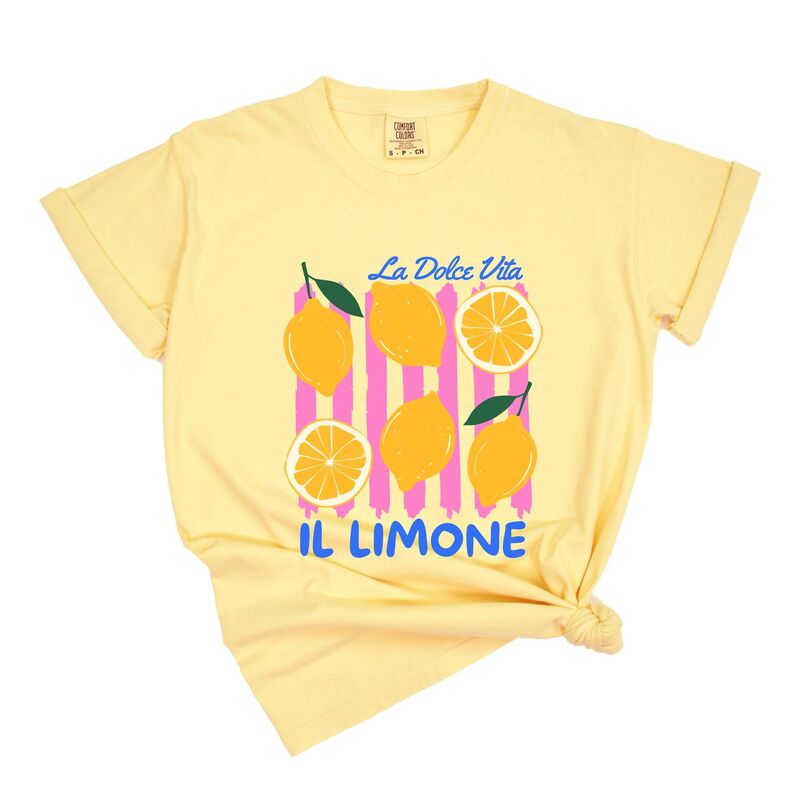 Simply Sage Market レディース トップス ティーシャツ グラフィック Simply Sage Market La Dolce Vita Lemons - Women\u0027s Garment Dyed Graphic T-Shirt Butter レディースファッション-トップス-Tシャツ・カットソー