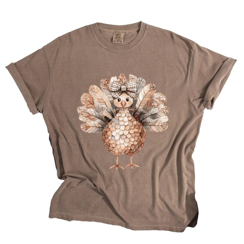 Simply Sage Market レディース トップス ティーシャツ グラフィック Simply Sage Market Sparkle Turkey - Women\u0027s Garment Dyed Graphic T-Shirt Espresso トップス-レディースファッション