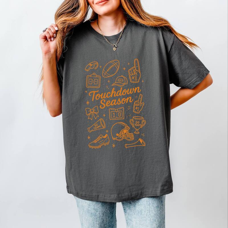 Simply Sage Market レディース トップス Tシャツ ダウン Simply Sage Marketouchdown Season Go Team - Heavyweightee Asphalt