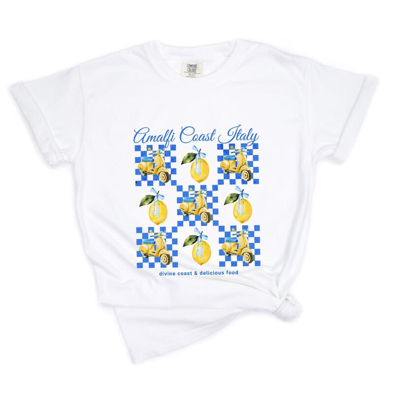 Simply Sage Market レディース トップス ティーシャツ グラフィック Simply Sage Market Amalfi Coast Italy Lemons - Women\u0027s Garment Dyed Graphic T-Shirt White 白いこと トップス-レディースファッション