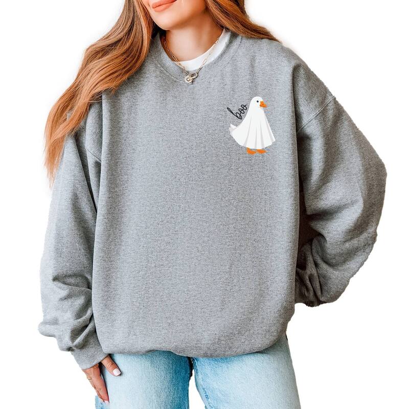 Simply Sage Market レディース トップス Tシャツ スウェット グース グラフィック Simply Sage Market Boo Ghost Goose - Women's Graphic Sweatshirt Graphite グラファイト｜ReVida 店 9,225円