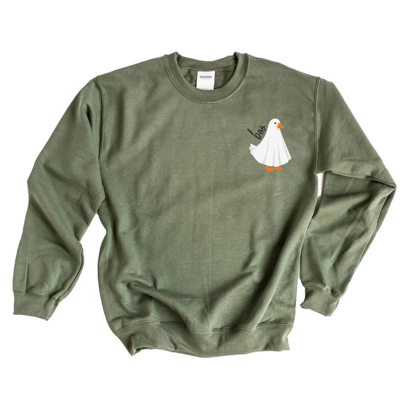 Simply Sage Market レディース トップス Tシャツ スウェット グース グラフィック Simply Sage Market Boo Ghost Goose - Women's Graphic Sweatshirt Military|ReVida 店
