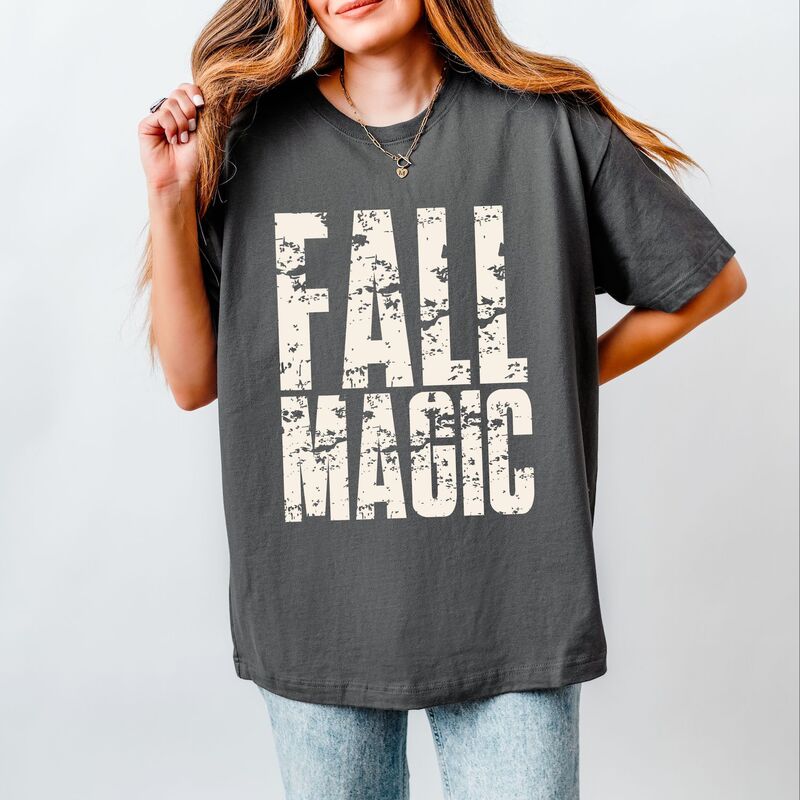 Simply Sage Market レディース トップス Tシャツ グラフィック Simply Sage Market Fall Magic Block Distressed - Women's Heavyweight Graphic T-Shirt Asphalt