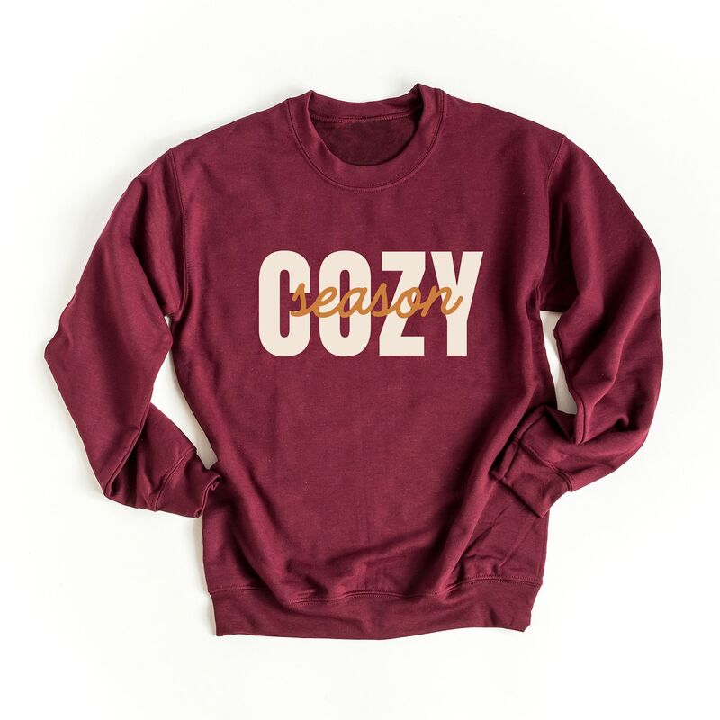 Simply Sage Market レディース トップス Tシャツ スウェット グラフィック Simply Sage Market Cozy Season Layered Cursive - Women's Graphic Sweatshirt Maroon マルーン 10,380円