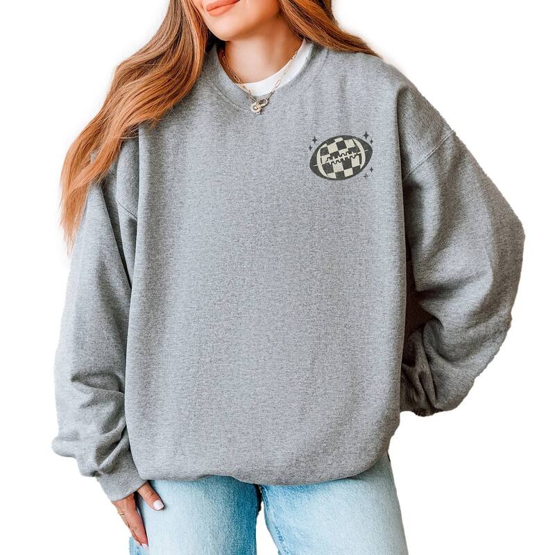 Simply Sage Market レディース トップス Tシャツ スウェット グラフィック Simply Sage Market Football Sparkles Distressed - Women's Graphic Sweatshirt Graphite グラファイト