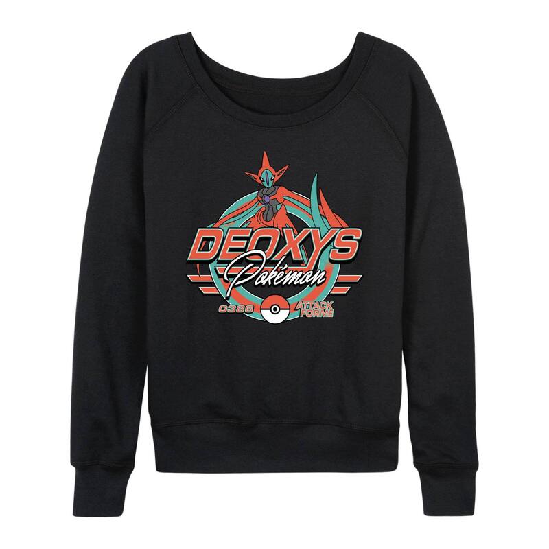 アニメキャラクター レディース トップス Tシャツ パイル Licensed Character Women's Pokmon Deoxys Racing French Terry Long Sleeve Tee Black ブラック