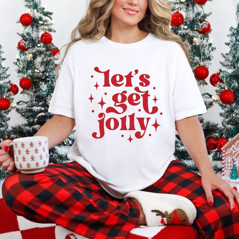 Simply Sage Market レディース トップス ティーシャツ Simply Sage Market Whimsicalet\u0027s Get Jolly Garment Dyed Tee White 白いこと Tシャツ・カットソー-トップス