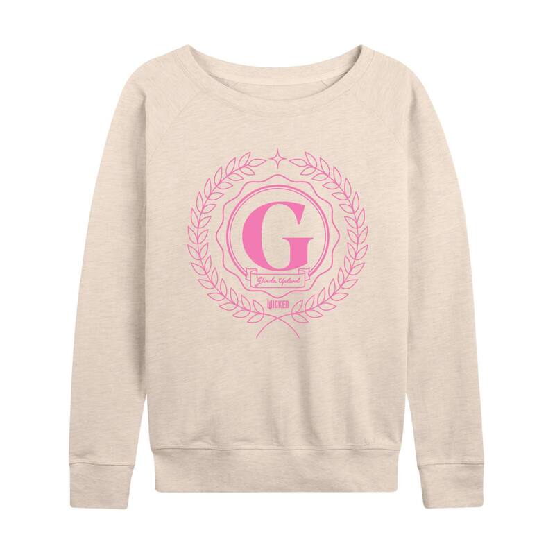 アニメキャラクター レディース トップス Tシャツ パイル Licensed Character Women's Wicked Glinda Collegiate French Terry Long Sleeve Tee Beige ベージュ