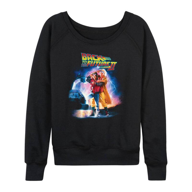 アニメキャラクター レディース トップス Tシャツ パイル Licensed Character Women's Back To The Future Part II French Terry Long Sleeve Tee Black ブラック