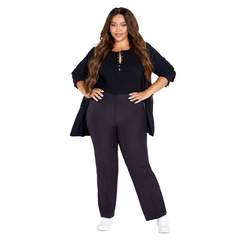 アベニュー レディース ボトムス カジュアルパンツ プラスサイズ プチ Avenue Women's Plusize Petite Cool Hand Trouser Navy ネイビー