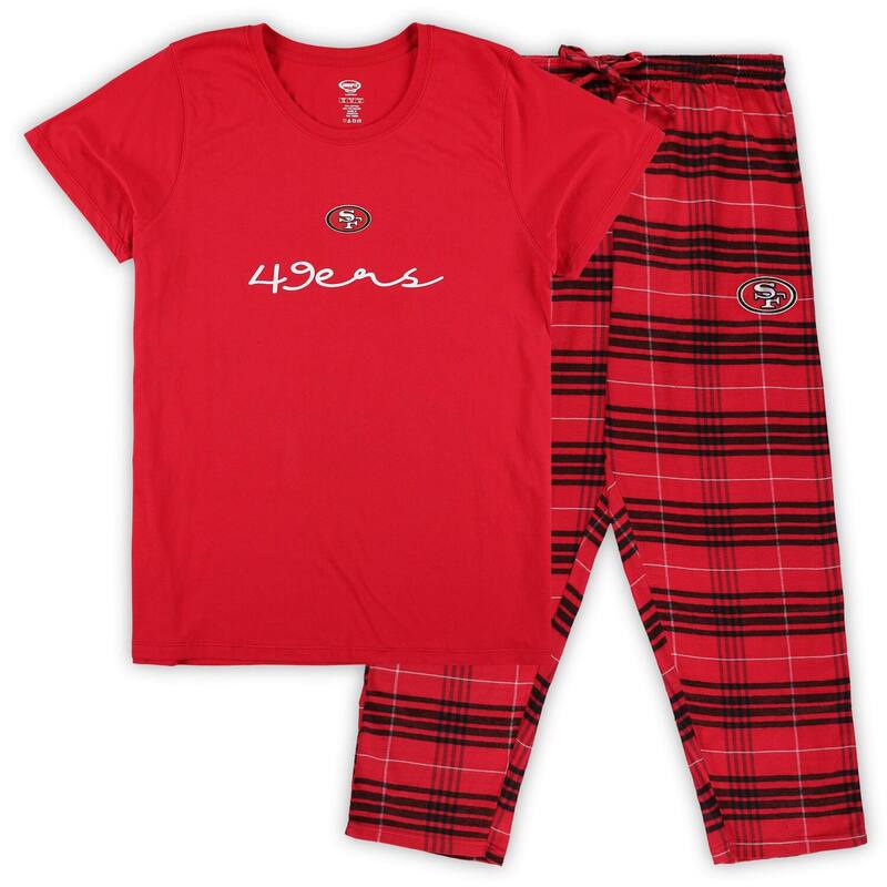 アンブランデッド レディース アンダーウェア ナイトウェア プラスサイズ パンツ Unbranded Women's Conceptsport San Francisco 49ers Plusize Scriptop & Pantsleep Set 49red レッド