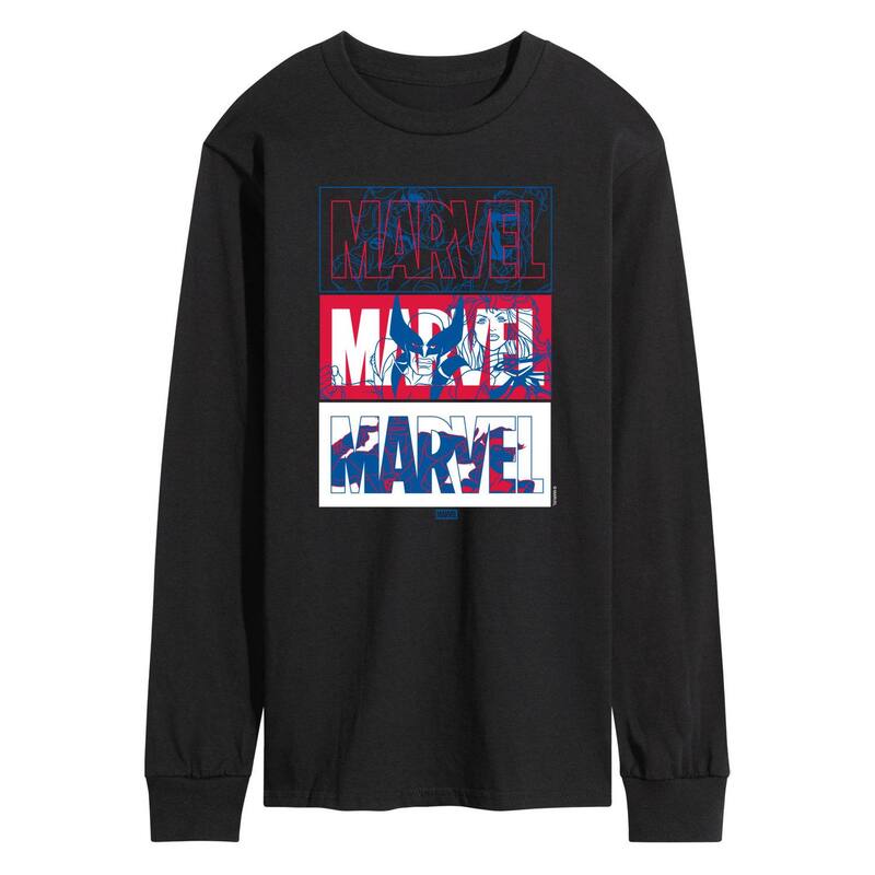 アニメキャラクター メンズ トップス Tシャツ ロゴ グラフィック Licensed Character Men's Marvel X-Men Character Logos Long Sleeve Graphic Tee Black ブラック｜ReVida 店 7,755円