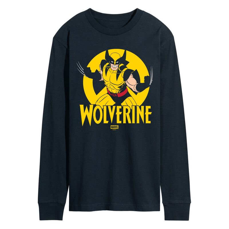 アニメキャラクター メンズ トップス Tシャツ グラフィック Licensed Character Men's Marvel Wolverine Long Sleeve Graphic Tee Navy ネイビー｜ReVida 店