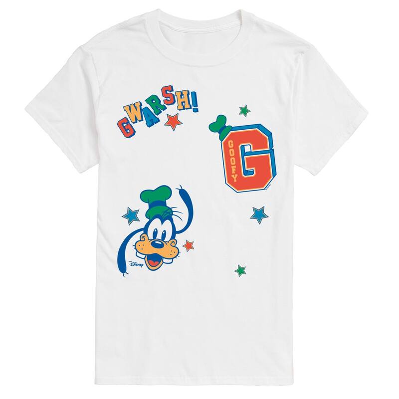 アニメキャラクター メンズ トップス Tシャツ トール グラフィック Licensed Character Big & Tall Disney's Goofy Collage Retro Graphic Tee White ホワイト