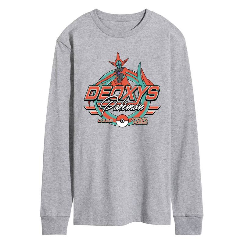 アニメキャラクター メンズ トップス Tシャツ グラフィック Licensed Character Men's Pokmon Deoxys Long Sleeve Graphic Tee Athletic Heather ヘザー｜ReVida 店