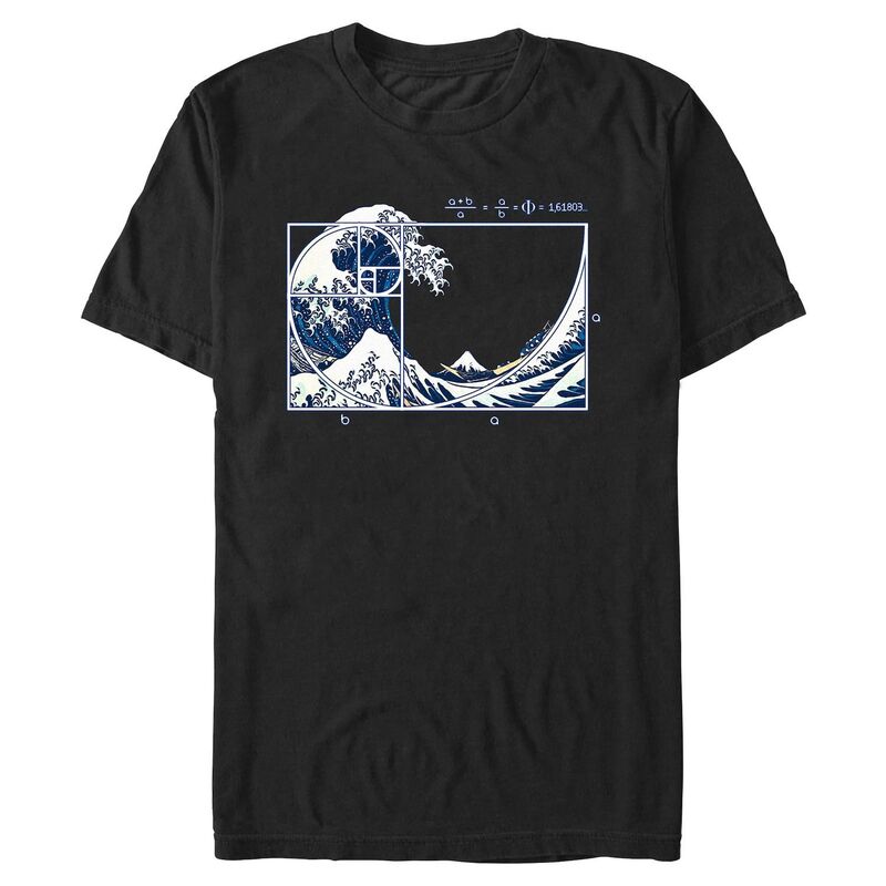 アニメキャラクター メンズ トップス Tシャツ トール グラフィック Licensed Character Big & Tall The Great Fibonacci Wave Graphic Tee Black ブラック