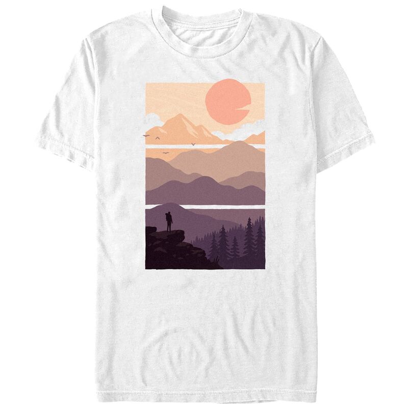 アニメキャラクター メンズ トップス Tシャツ トール グラフィック Licensed Character Big & Tall Mountain Range View Graphic Tee White ホワイト