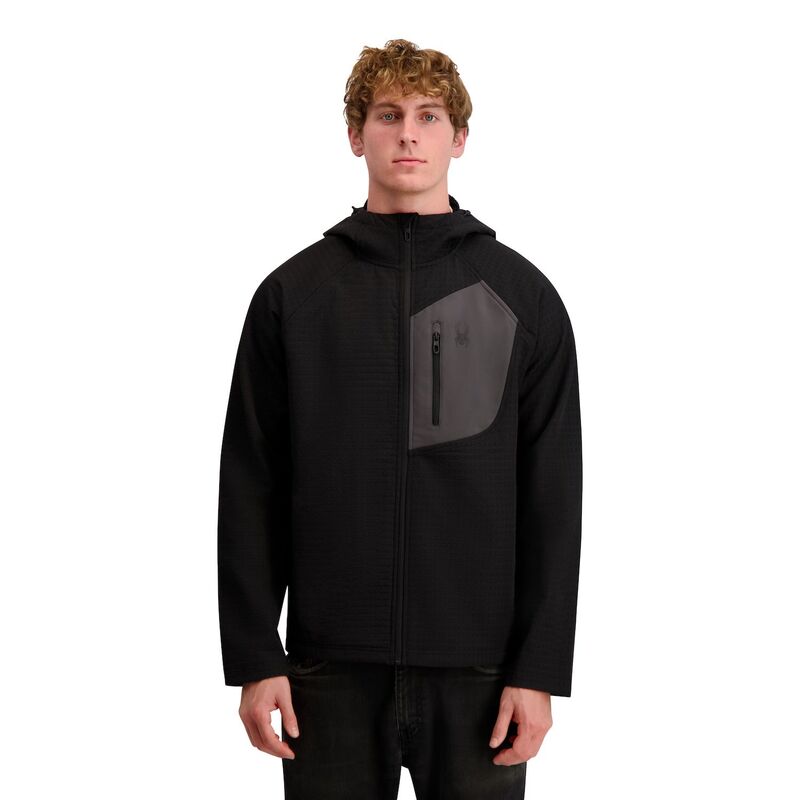 スパイダー メンズ アウター ジャケット・ブルゾン Men'spyder Textured Softshell Jacket Black ブラック