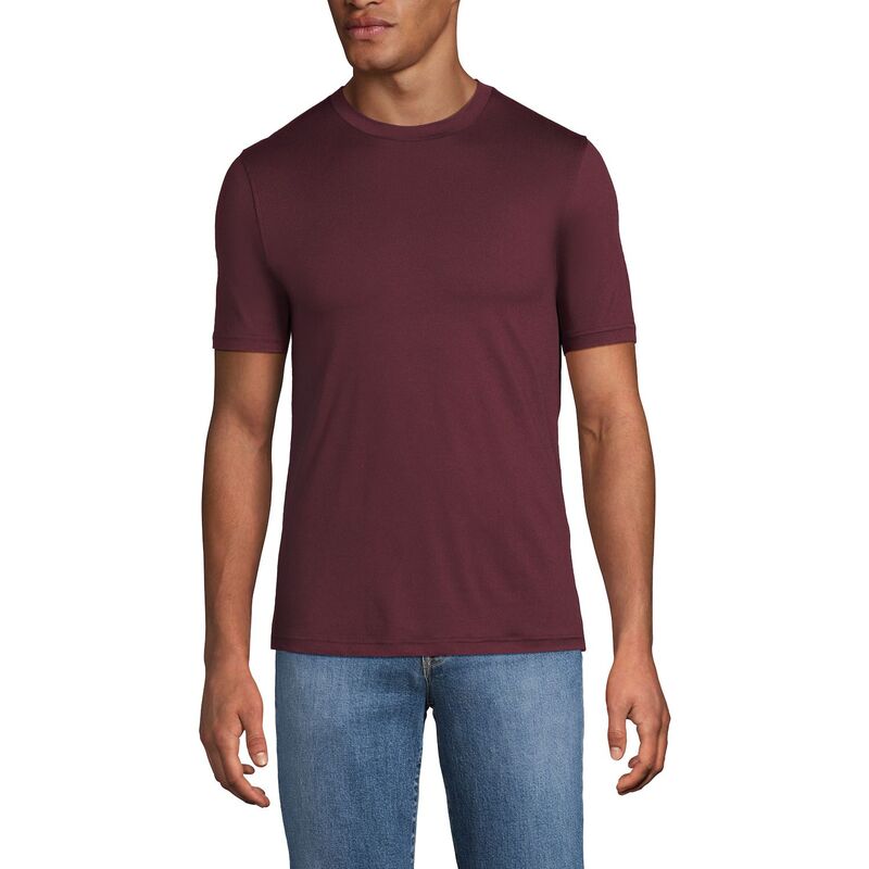 ランズエンド メンズ トップス Tシャツ Men Lands End Short Sleeve Performance Tee Lush Burgundy バーガンディ