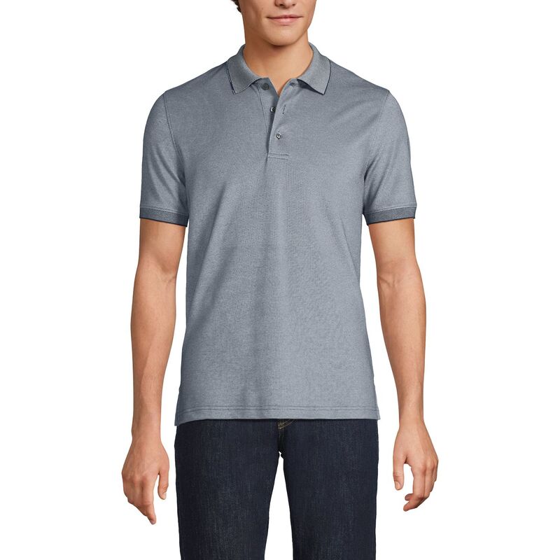 ランズエンド メンズ トップス Tシャツ ポロシャツ Men's Lands' End Short Sleeve Travel Kit Polo Steel Gray Birdseye グレー