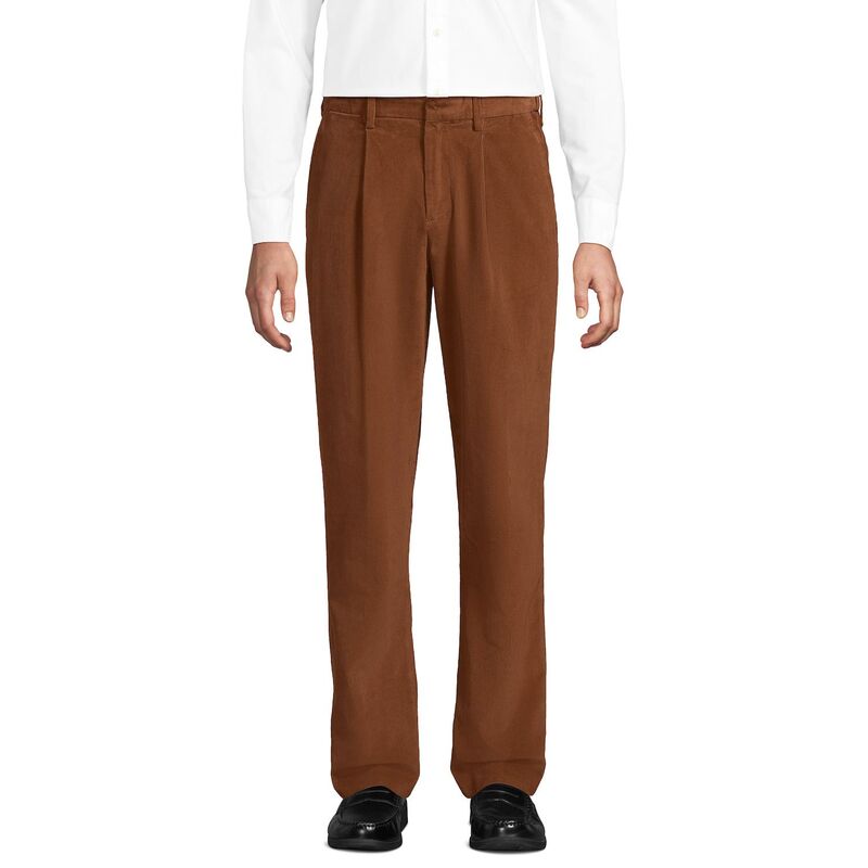ランズエンド メンズ ボトムス デニムパンツ コーデュロイ プリーツ Men's Lands' End Corduroy Comfort Waist Pleated Pants Rich Ginger Brown ブラウン 18,886円