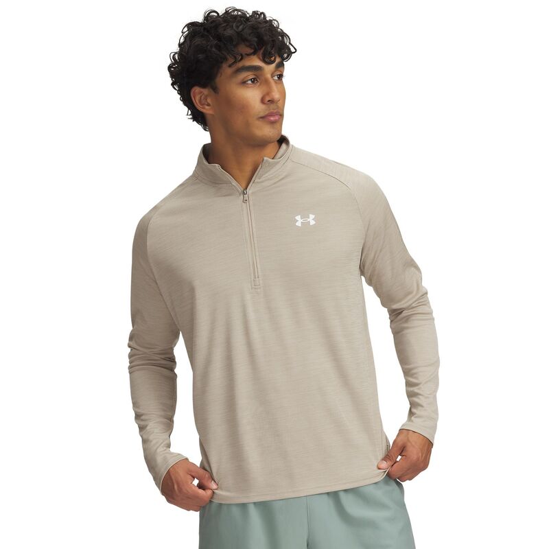アンダーアーマー メンズ トップス Tシャツ Men's Under Armour Techalf-Zip Top Khaki カーキ
