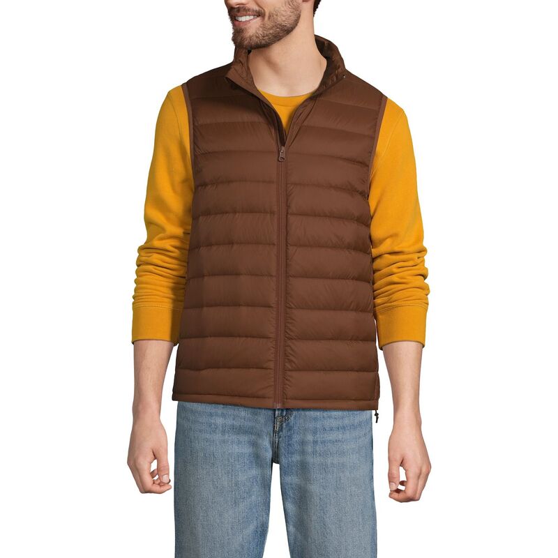 ランズエンド メンズ アウター ジャケット・ブルゾン ベスト ダウン Men Lands End Wanderweight Down Puffer Vest Warm Cinnamon