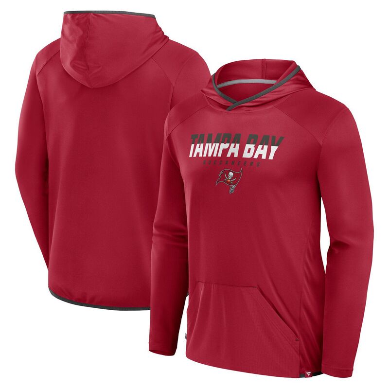 ファナティクス メンズ トップス Tシャツ パーカー Men's Fanatics Red Tampa Bay Buccaneers Transitional Defender Hoodie Long Sleeve T-Shirt Buc Red レッド｜ReVida 店
