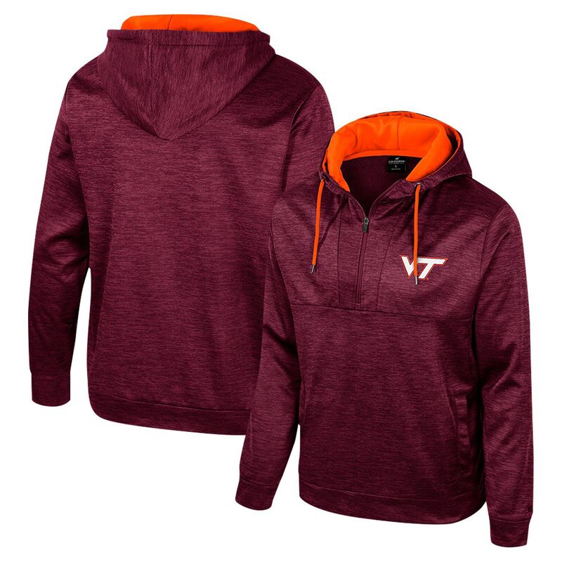 円形劇場 メンズ トップス プルオーバー パーカー Men\u0027s Colosseumaroon Virginia Techokies Cypher Half-Zip Hoodie Vat Red 赤いこと