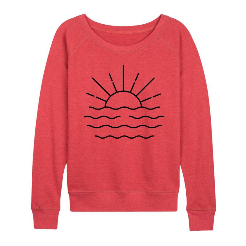 アニメキャラクター レディース トップス Tシャツ プラスサイズ パイル Licensed Character Plusize Ocean Sunset Linework French Terry Long Sleeve Tee Heathered ヘザー