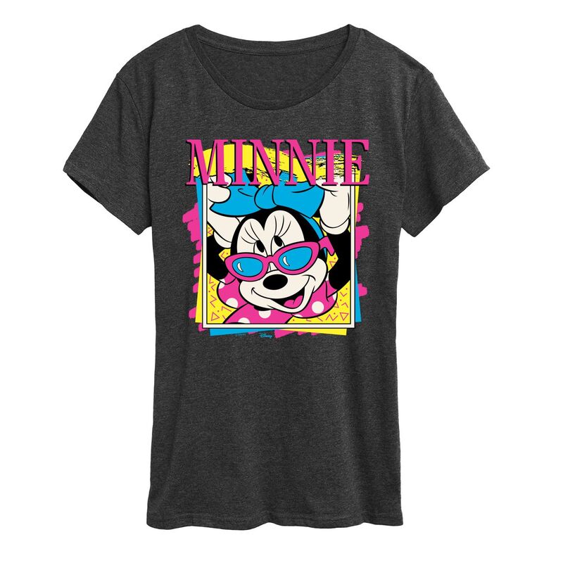 アニメキャラクター レディース トップス Tシャツ ヴィンテージ グラフィック Licensed Character Women's Disney's Minnie Mouse Vintage Graphic Tee Heather Charcoal チャコール