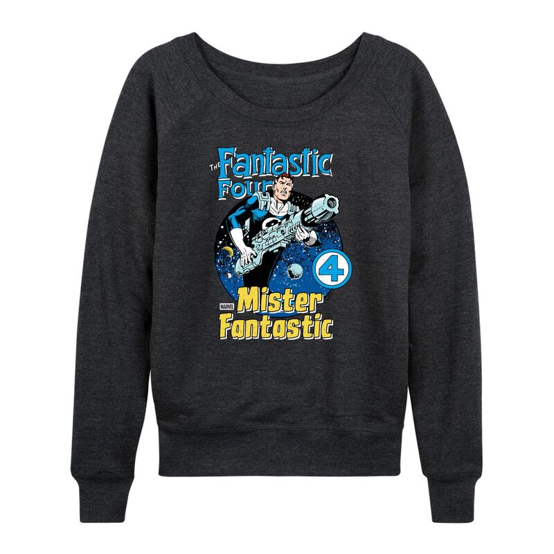 アニメキャラクター レディース トップス Tシャツ パイル Licensed Character Women's Marvel The Fantastic Four: Firsteps Mr. Fantastic French Terry Long Sleeve Tee Heather Charcoal チャコール