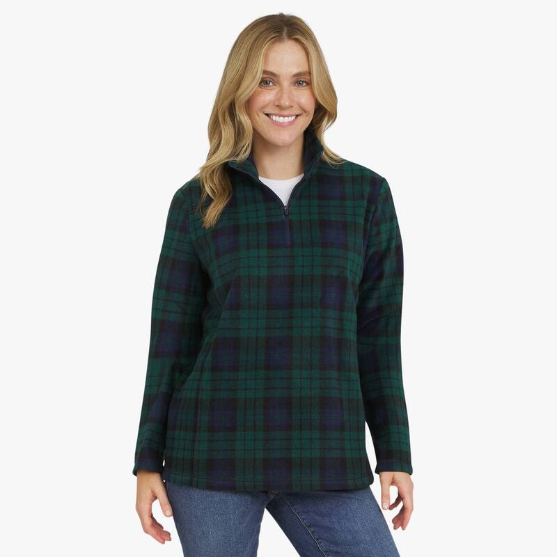 ランズエンド レディース アウター ジャケット・ブルゾン ハーフジップ フリース Women's Lands' End Powder Fleece Quarter Zipullover Green Multi グリーン 7,584円