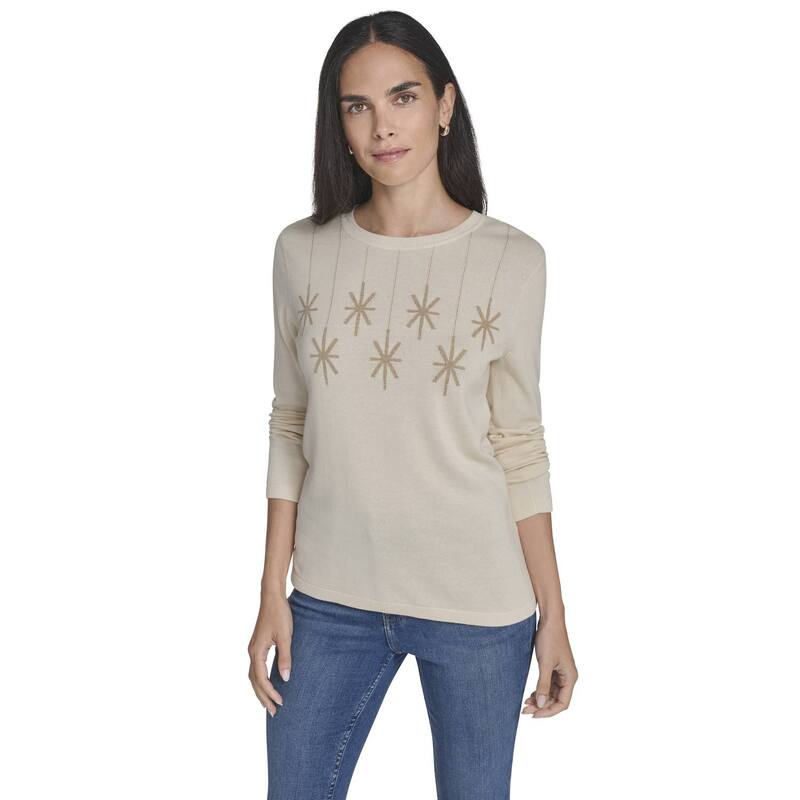 ナウティカ レディース アウター ニット・セーター クルーネック Women's Nautica Snowflake Crewneck Sweater White Snowflake Star ホワイト｜ReVida 店