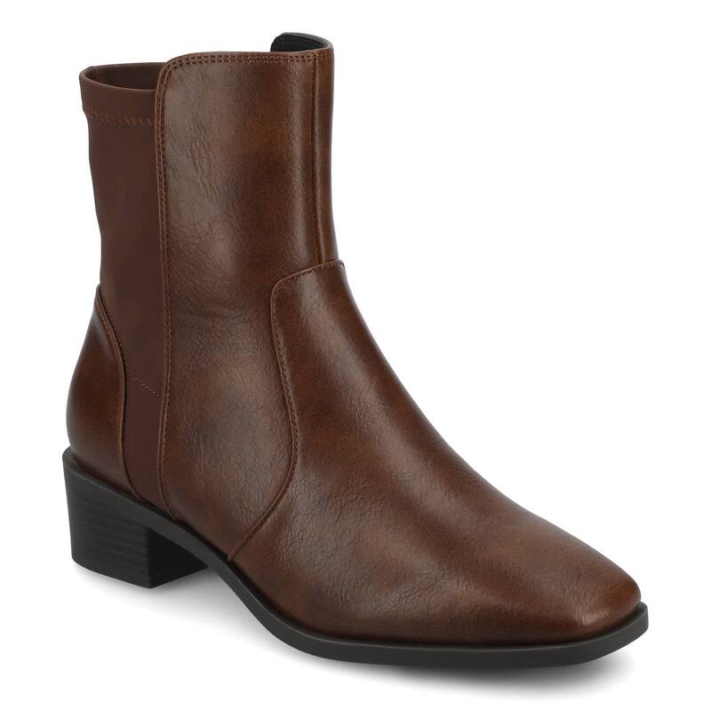 ジャーニー レディース シューズ ブーツ・レインブーツ チェルシー アンクル ヒール Journee Renna Women's Pointed Toe Block Heel Chelseankle Boots In Regular & Wide Width Chocolate チョコレート