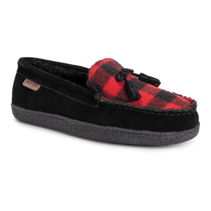 ムクルクス メンズ シューズ サンダル レザー MUK LUKS Talan Men's Leather Moccasin Slippers Ebony