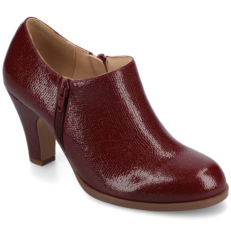 ジャーニー レディース シューズ ブーツ・レインブーツ アンクル Journee Sanzi Women's Ankle Boots Lizard Oxblood オックスブラッド画像