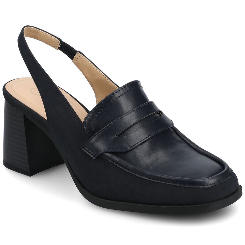 ジャーニー レディース シューズ パンプス ヒール Journee Henrika Women'square Toe Open Heel Pumps Navy ネイビー