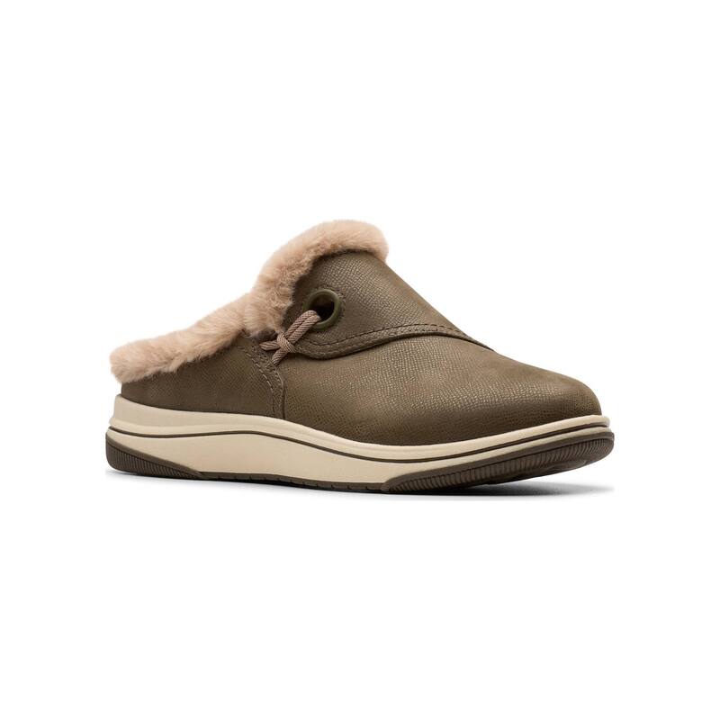 クラークス レディース シューズ サンダル Clarks Cloudsteppers Breeze Myth Women'slip-On Mules Dark Olive オリーブ