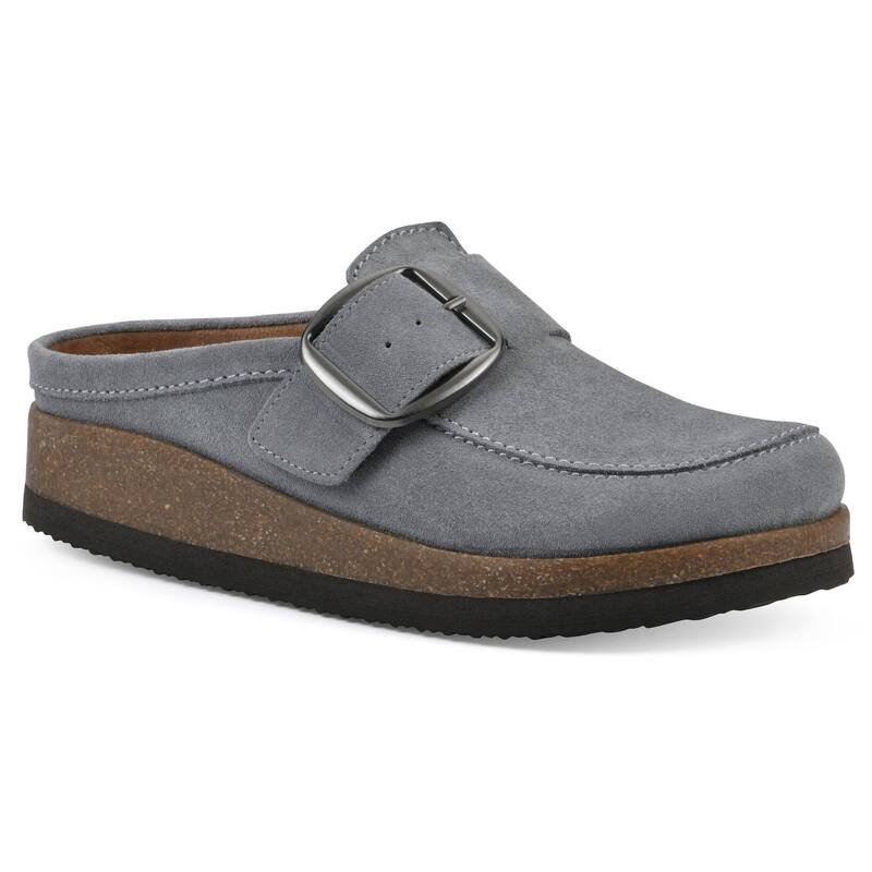 ホワイトマウンテン レディース シューズ サンダル White Mountain Bueno Women'slip-On Clogs With Buckle Detail Blue Raspberry Suede ブルー