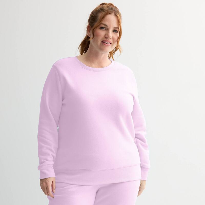 Tek Gear レディース トップス Tシャツ クルーネック プラスサイズ スウェット フリース Plusize Tek Gear Ultrasoft Fleece Crewneck Sweatshirt Innocent Lilac ライラック